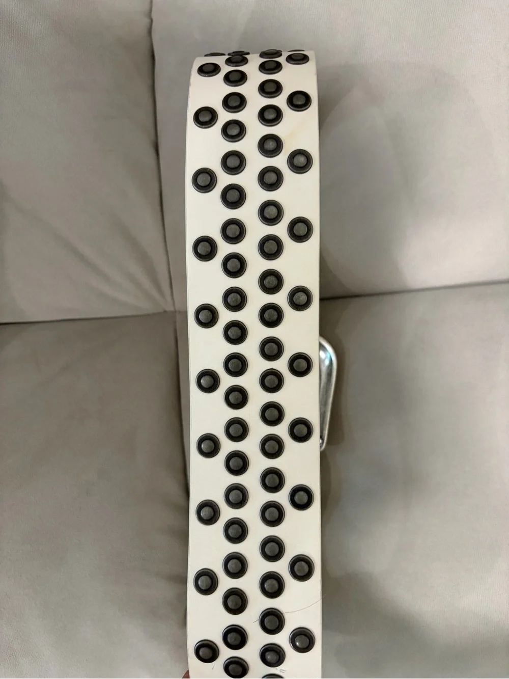 IRO White Studded Belt with Silver Buckle